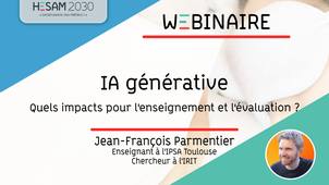 Webinaire IA générative : quels impacts pour l'enseignement et l'évaluation ?